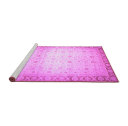 Sideview of Machine Washable Abstract Purple Modern Area Rugs, wshabs24pur