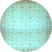 Round Machine Washable Abstract Light Blue Modern Rug, wshabs24lblu