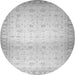 Round Abstract Gray Modern Rug, abs24gry