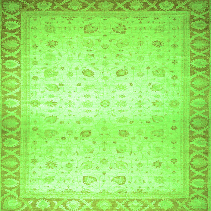 Square Abstract Green Modern Rug, abs24grn
