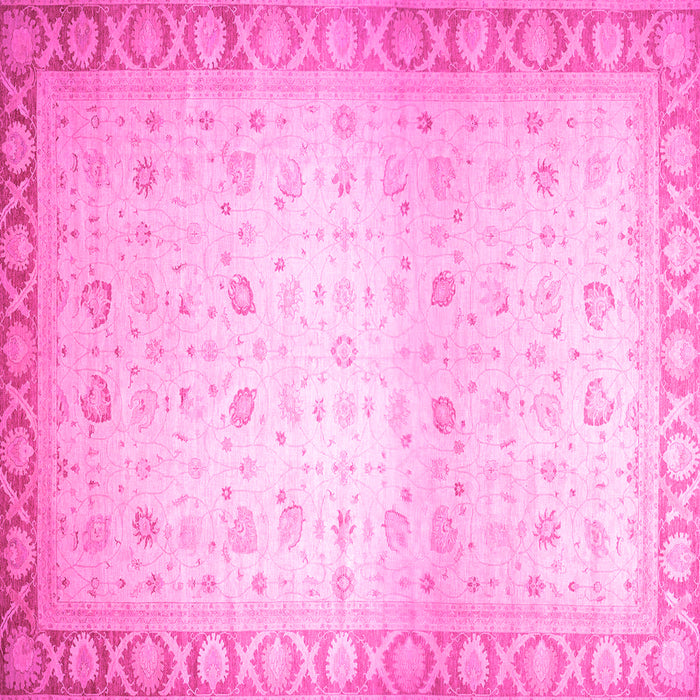 Square Machine Washable Abstract Pink Modern Rug, wshabs24pnk
