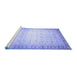 Sideview of Machine Washable Abstract Blue Modern Rug, wshabs24blu