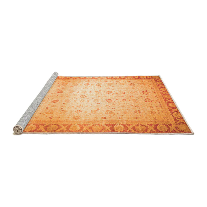 Sideview of Machine Washable Abstract Orange Modern Area Rugs, wshabs24org