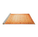 Sideview of Machine Washable Abstract Orange Modern Area Rugs, wshabs24org