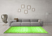 Machine Washable Abstract Green Modern Area Rugs in a Living Room,, wshabs24grn