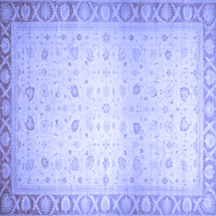 Square Abstract Blue Modern Rug, abs24blu