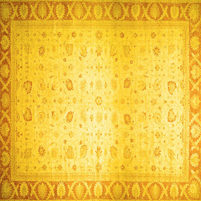 Square Abstract Yellow Modern Rug, abs24yw