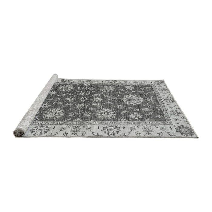 Sideview of Machine Washable Oriental Gray Traditional Rug, wshabs2500gry