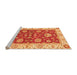 Sideview of Machine Washable Oriental Orange Traditional Area Rugs, wshabs2500org