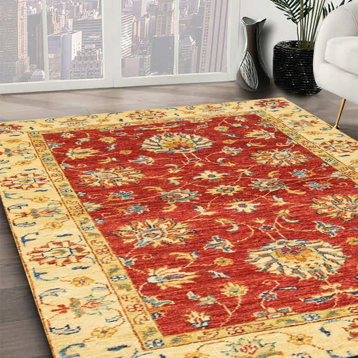 Machine Washable Abstract Fire Red Rug in a Family Room, wshabs2500