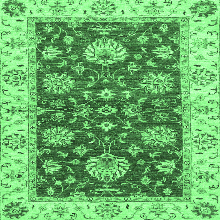 Square Oriental Emerald Green Traditional Rug, abs2500emgrn