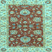 Square Oriental Light Blue Traditional Rug, abs2500lblu