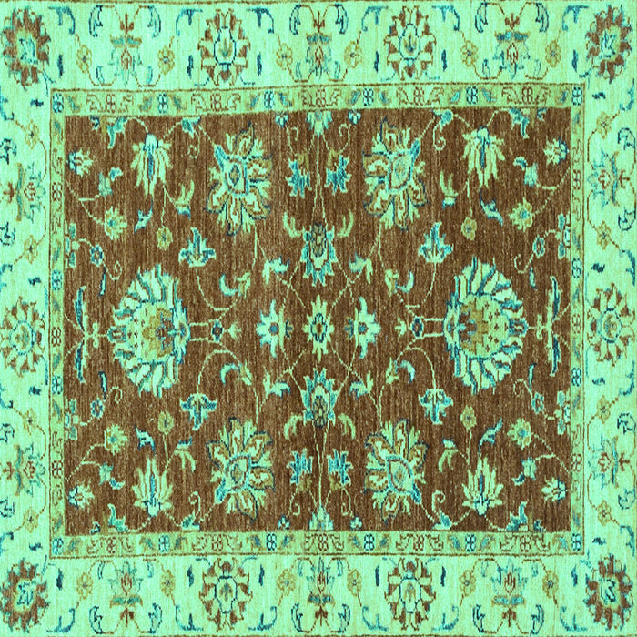Square Oriental Turquoise Traditional Rug, abs2500turq