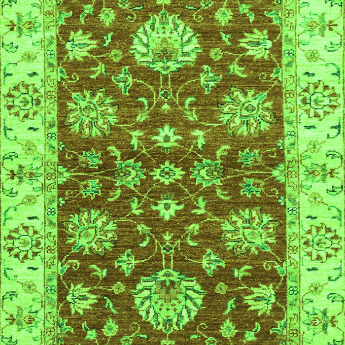 Machine Washable Oriental Green Traditional Area Rugs, wshabs2500grn