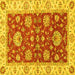 Square Machine Washable Oriental Yellow Traditional Rug, wshabs2500yw