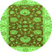 Round Oriental Green Traditional Rug, abs2500grn