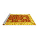 Sideview of Machine Washable Oriental Yellow Traditional Rug, wshabs2500yw