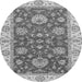 Round Oriental Gray Traditional Rug, abs2500gry