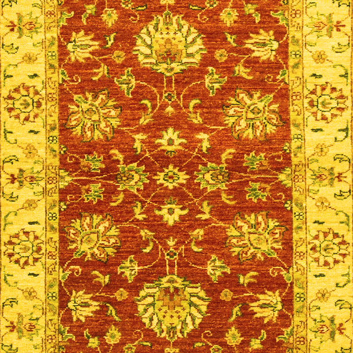Machine Washable Oriental Yellow Traditional Rug, wshabs2500yw