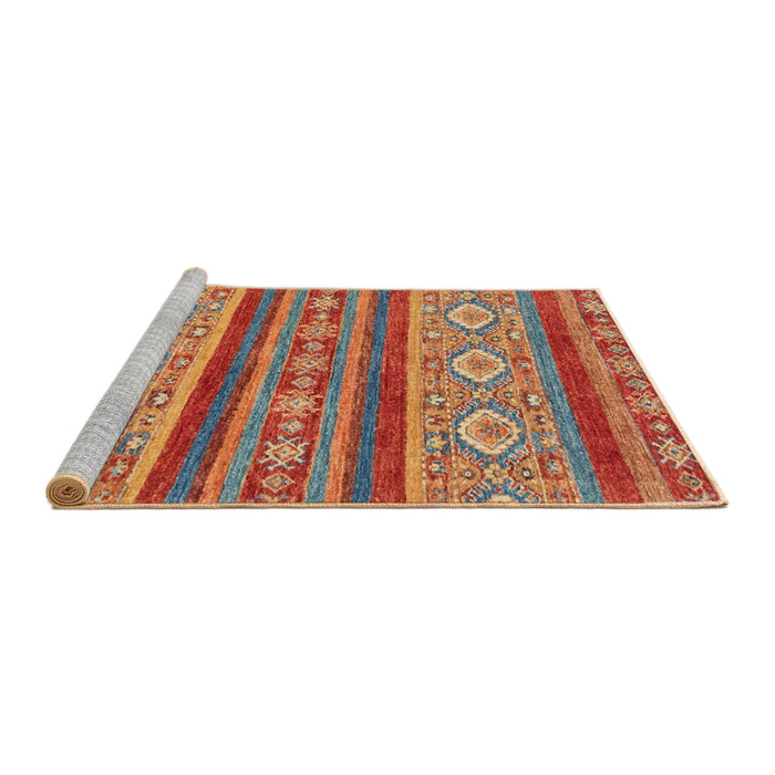 Sideview of Machine Washable Abstract Fire Red Rug, wshabs2501