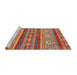 Sideview of Machine Washable Abstract Fire Red Rug, wshabs2501