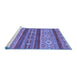 Sideview of Machine Washable Abstract Blue Modern Rug, wshabs2501blu