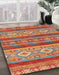 Abstract Red Modern Rug in Family Room, abs2501