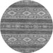 Round Abstract Gray Modern Rug, abs2501gry