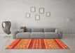 Machine Washable Abstract Orange Modern Area Rugs in a Living Room, wshabs2501org