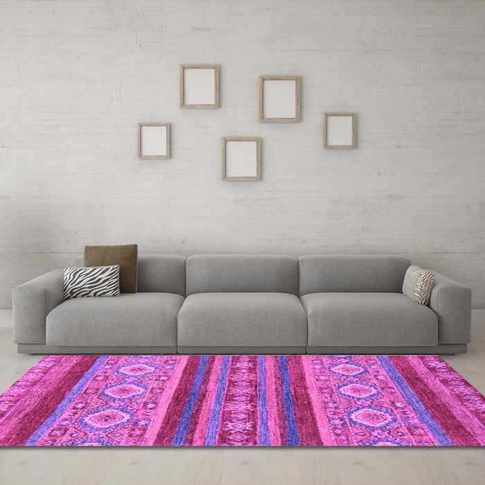 Machine Washable Abstract Purple Modern Area Rugs in a Living Room, wshabs2501pur