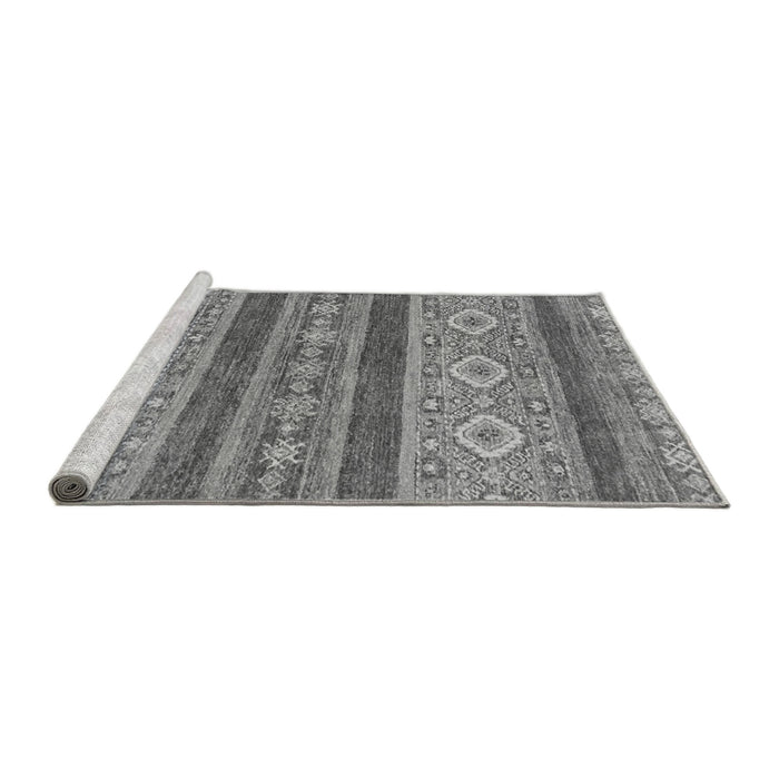 Sideview of Machine Washable Abstract Gray Modern Rug, wshabs2501gry
