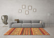 Machine Washable Abstract Brown Modern Rug in a Living Room,, wshabs2501brn