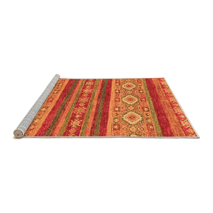 Sideview of Machine Washable Abstract Orange Modern Area Rugs, wshabs2501org