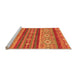 Sideview of Machine Washable Abstract Orange Modern Area Rugs, wshabs2501org