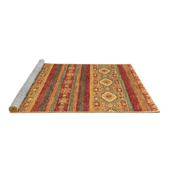 Sideview of Machine Washable Abstract Brown Modern Rug, wshabs2501brn