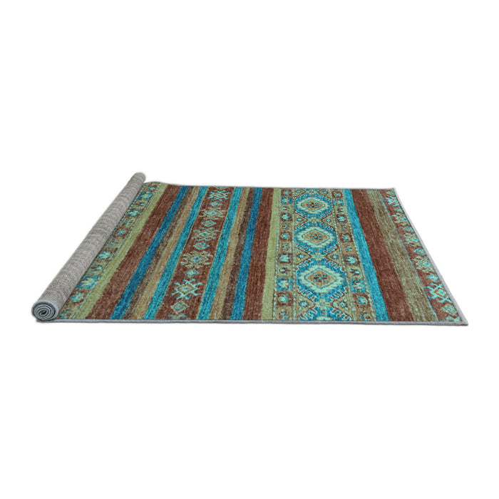 Sideview of Machine Washable Abstract Light Blue Modern Rug, wshabs2501lblu