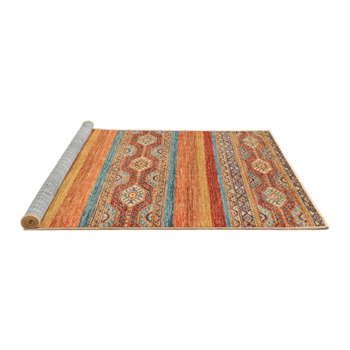 Sideview of Machine Washable Abstract Orange Rug, wshabs2502