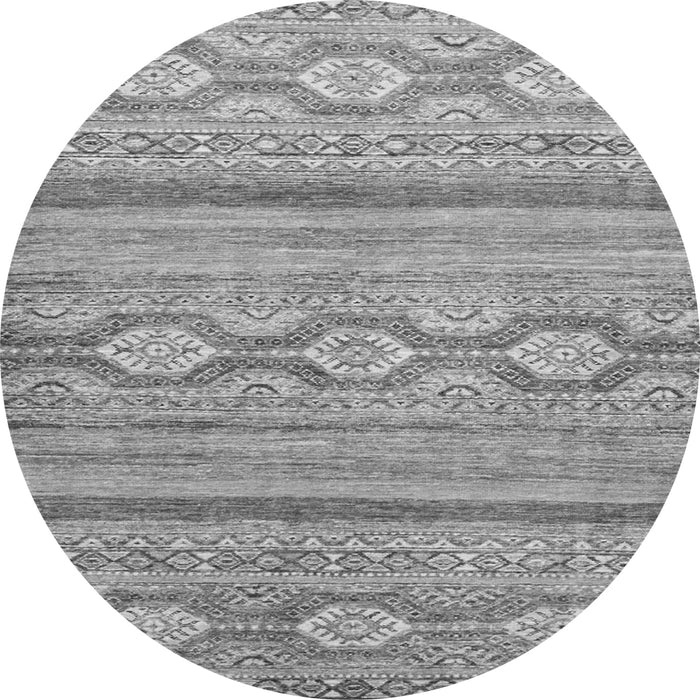 Round Southwestern Gray Country Rug, abs2502gry