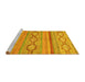 Sideview of Machine Washable Southwestern Yellow Country Rug, wshabs2502yw