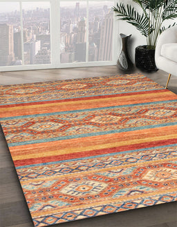 Abstract Orange Southwestern Rug in Family Room, abs2502