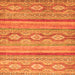 Square Machine Washable Southwestern Orange Country Area Rugs, wshabs2502org