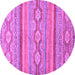 Round Southwestern Purple Country Rug, abs2502pur