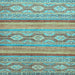 Square Machine Washable Southwestern Light Blue Country Rug, wshabs2502lblu