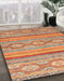 Abstract Orange Southwestern Rug in Family Room, abs2502