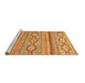 Sideview of Machine Washable Southwestern Brown Country Rug, wshabs2502brn