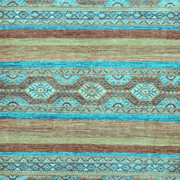 Machine Washable Southwestern Light Blue Country Rug, wshabs2502lblu