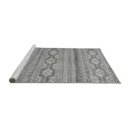 Sideview of Machine Washable Southwestern Gray Country Rug, wshabs2502gry