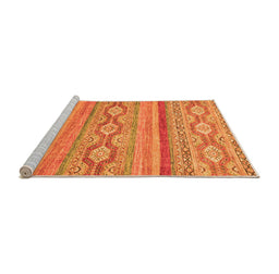 Sideview of Machine Washable Southwestern Orange Country Area Rugs, wshabs2502org