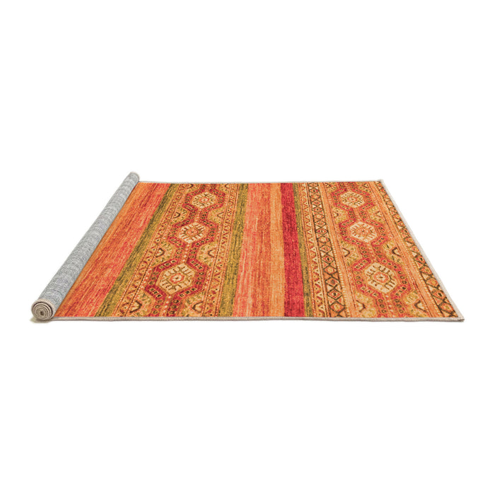 Sideview of Machine Washable Southwestern Orange Country Area Rugs, wshabs2502org