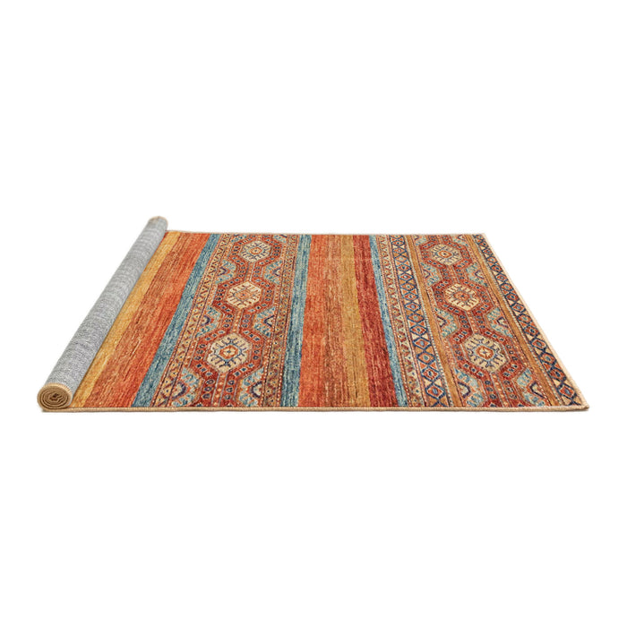 Sideview of Machine Washable Abstract Red Rug, wshabs2503